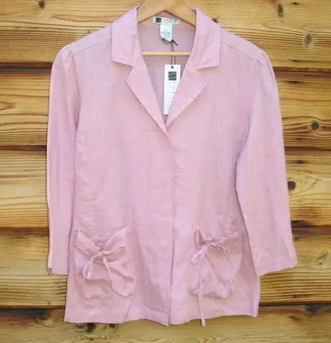Pink Linen Top Jacket Shacket Pink Size 6