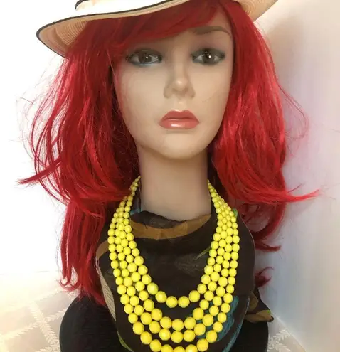 Vintage Lemon Colored Beaded Necklace