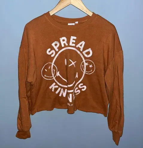 Cropped "Spread Kindness" sweatshirt Brown Size XS
