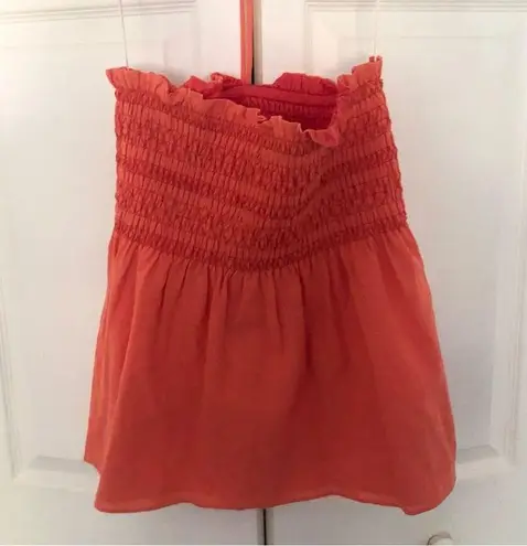 Trina Turk NWT  Sofi Smocked Halter Top Orange Heatwave Size Medium