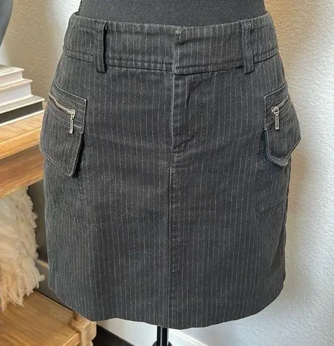 Banana Republic Black Stripe Mini Denim Skirt