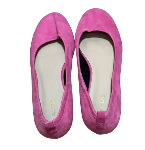 ALDO  Suede Leather Pink Ballet Flats Size 8.5