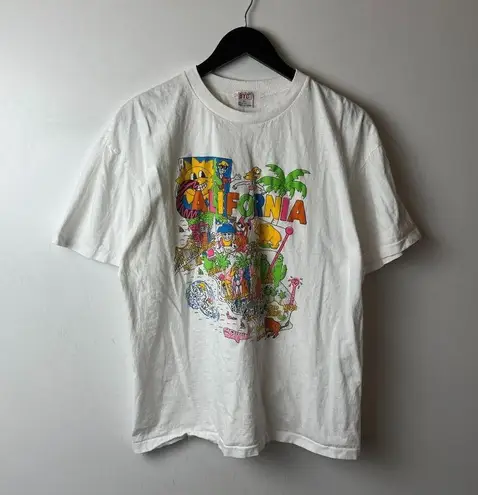 California T Shirt Vintage 90s White Large L Graphic Tee