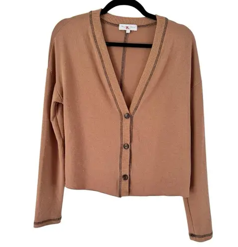 Michael Stars Noah Cardigan Brown Button Front Size XS Cropped