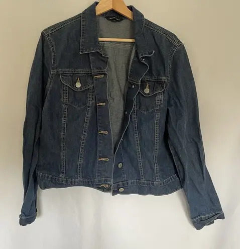 Lands' End  Womens Denim Jacket Size 14-16 comfortable juniors pockets casual - Image 1