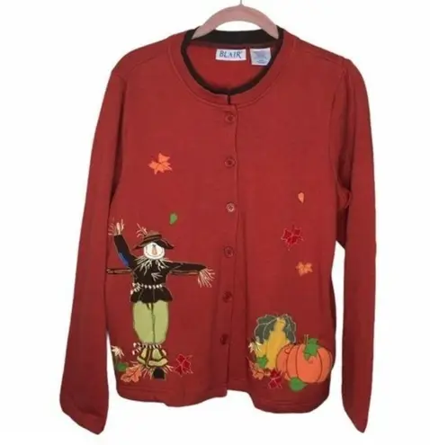 Blair Halloween Cardigan Top Scarecrow Pumpkin Retro Vintage