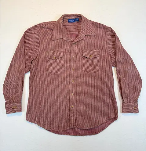 Sparetime Womens Plaid Button Up Long Sleeve Fleece Flannel Shacket Red Size L