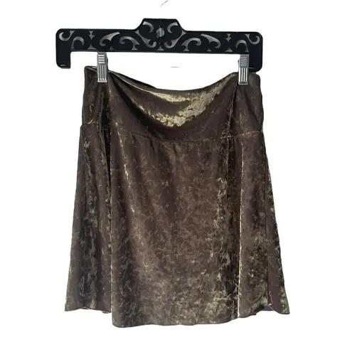 Forty Five Y2k Size S/M Green Velvet Burnout Mini Skirt Forest Fairy Whimsigoth