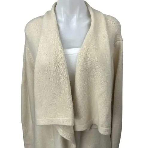 Flawless Cream Knit Draped Open Front Long Sleeve Cardigan Sweater Jacket XS/S