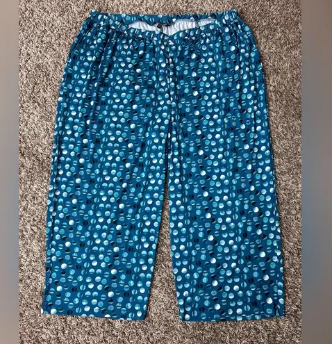 Ulla Popken Blue Dotted Print Pull On Wide Leg Trousers US 28/30 Size undefined