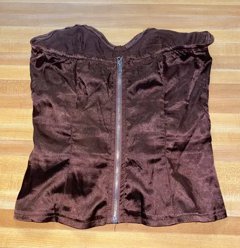 Pretty Little Thing Brown Corset Top