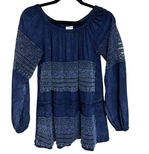 XCVI Mind Set by Boho Lace Knit Top - Size M