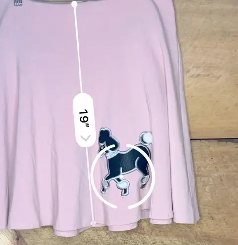 Zinc Pastel Light Pink Poodle 50’s Zip up Skirt Womens size 5