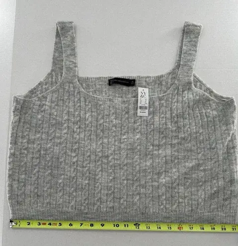 New York & Co. Cable Knit Tank Top Boxy Oversized Cropped Grey Size XL​