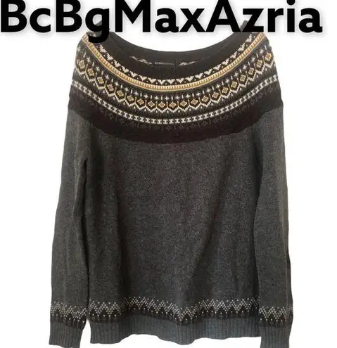 BCBG Maxazria  Boho Ski Sweater Gray XS 🌸HP