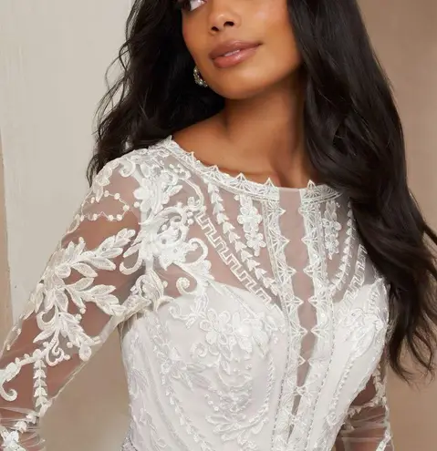 Azazie Mermaid Scoop Tulle Chapel Train Wedding Dress