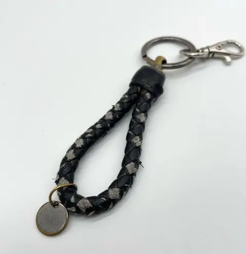 Bottega Veneta Authentic Bronze Intrecciato Braided Leather Loop Handle Key Ring