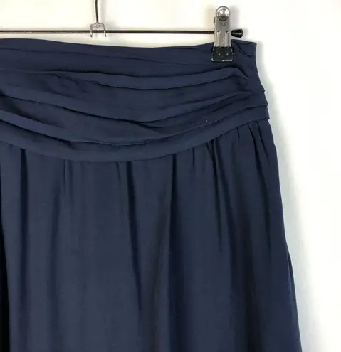 Downeast Navy Blue Drape Waist Knee Length A-Line Skirt XS