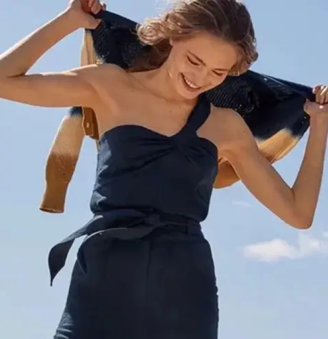 Veronica Beard NWT Belinda Ink One-Shoulder Jacquard Top