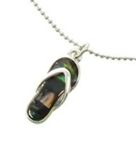 SILVER TONE LOBSTER CLAW FLIP FLOP CHARM ANKLET