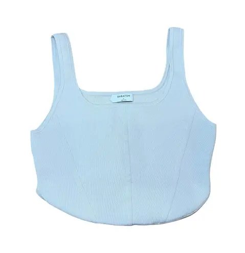 Babaton Sculpt Knit Cropped Tank Top Square Neck Sleeveless tan Size L