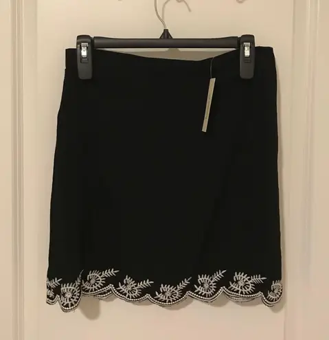 Francesca's Black Embroidered Skirt