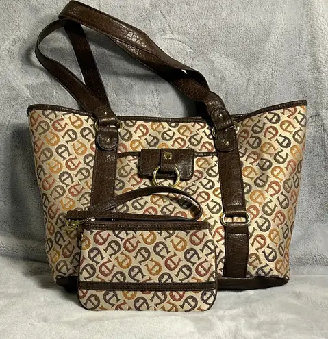 Etienne Aigner Tote Bag And Wristlet Set