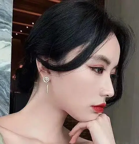 Crystal Tassel Pearl Beaded Stud Drop Earring Gold