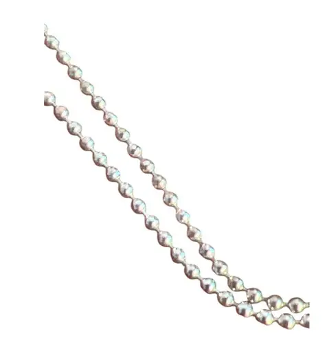 Silver Tone Ball Chain Necklace Sleek Pendant Long Horn Claw Spike Tine 32" Long