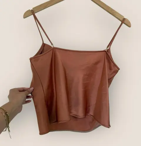 Nanushka | Johar Satin Cowl Neck Camisole | Size S Orange