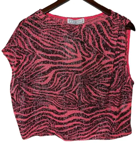 In The Mood For Love Biarritz Zebra Top Neon Pink ITMFL size XL