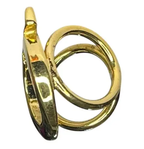 Salvatore Ferragamo Gold Tone Gancini scarf ring Made in Italy