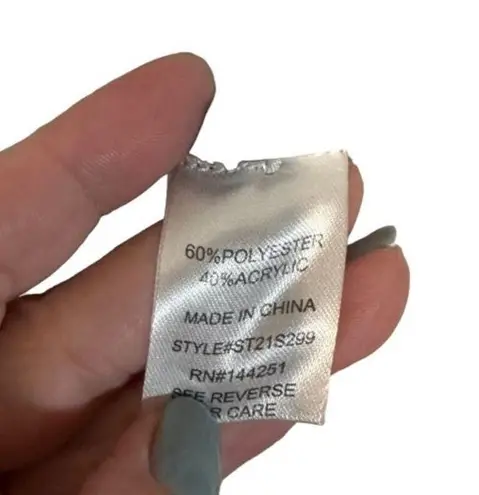 C&C California White & Navy Blue Striped Opened Front Knit Cardigan Women Sz S