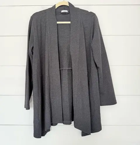 Pure Jill Women’s Medium Pima Cotton Grey Open Cardigan Gray