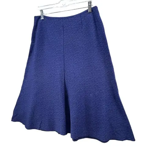 CAbi  Skirt Womens Size 4 Patriot Blue Textured Tulip Midi Skirt Flare Stretch