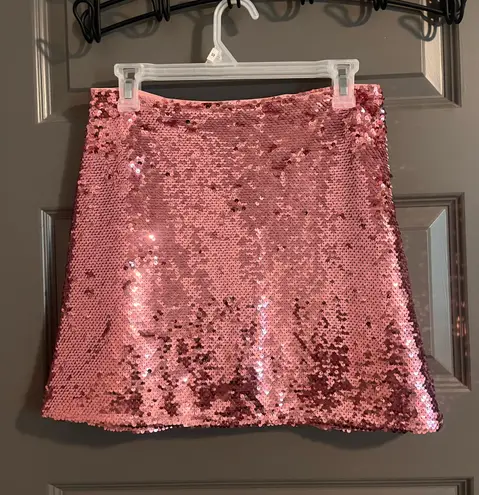 H&M  Pink Sequin Mini Skirt - Image 1