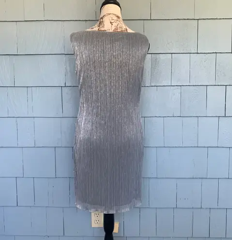 Connected Apparel Petite Silver Shift Dress