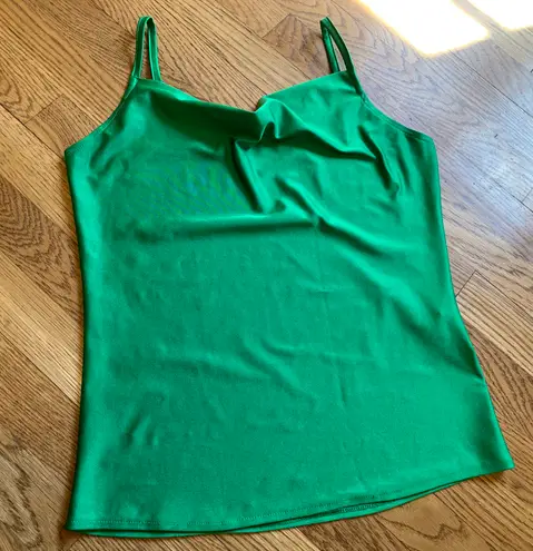 Cowl neck strappy cami top green size S