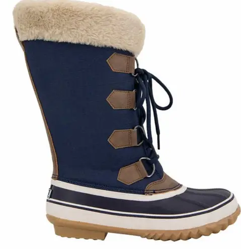 Jbu NIB NEW  Snowy Tall All Weather Boot, NAVY SZ-8 Faux Fur