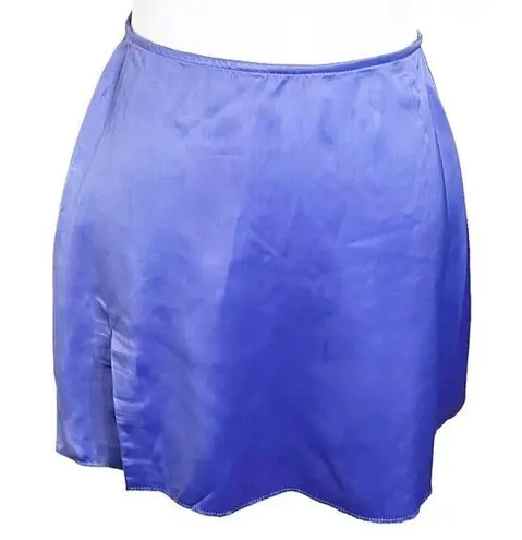 Danielle Guizio Satin Mini Skirt In Lilac Prime Side Slit Women’s Size L Flawed