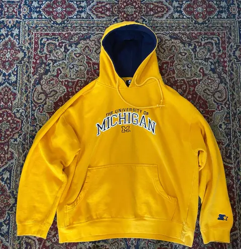 Starter Large Yellow University Of Michigan Hoodie