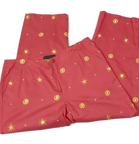 Northern Isles | Vintage 100% Cotton Embroidered Sun Pattern Chino Pants 12