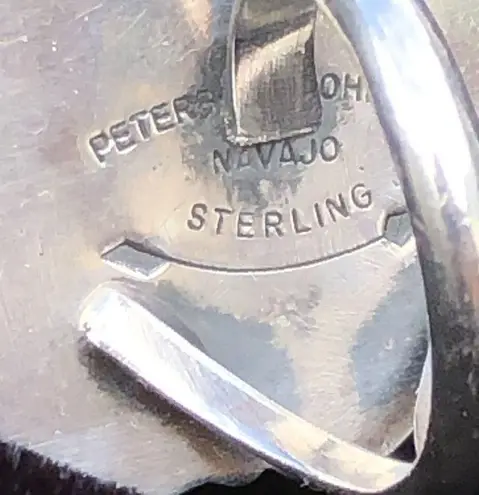 Navajo Handmade Ring 925 Silver Tuquoise sz 7 Artist Signed Peterson Johnson