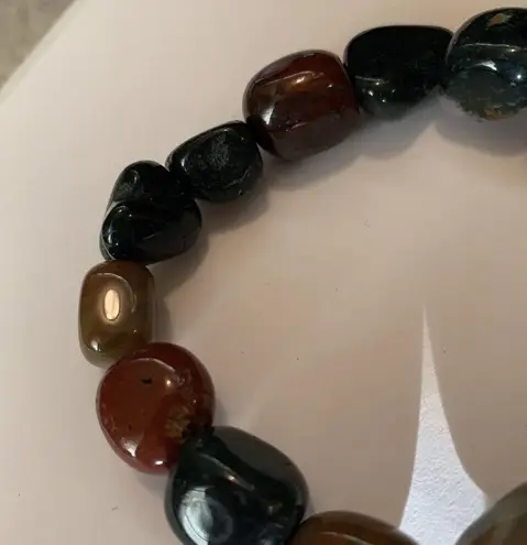 Women’s Chunky Costume Jewelry Beaded Polished Stone Stretchy Bracelet