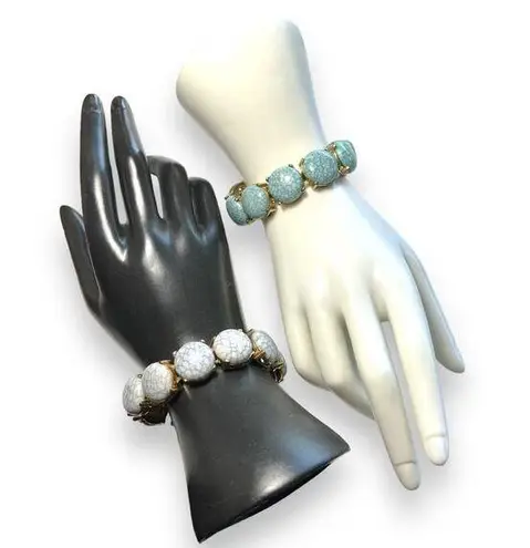 Womens Matching Faux Marble Stretch Fashion Bracelets Statement Jewelry Green