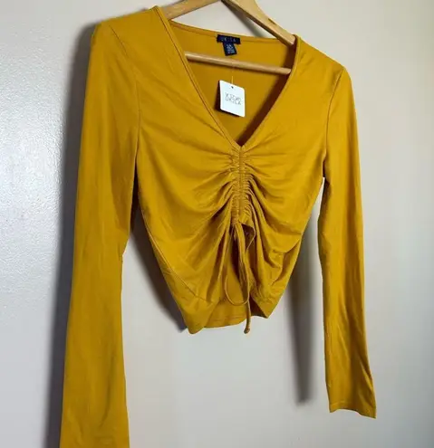 Uk2la CLEARANCE! Gold Boutique Cinch Front Crop Top Size L NWT