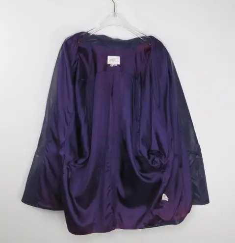 Vakko 1990s Vintage Purple Leather Jacket Medium Retro Genuine Leather