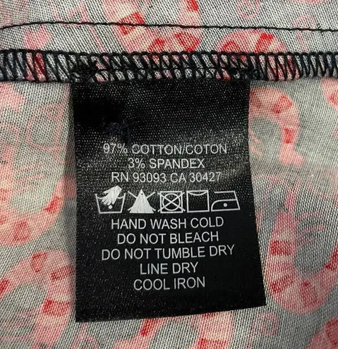 Nic+Zoe Women's M Cocktail Hour Shrimp Sleeveless Blouse Button Up Shirt Blue