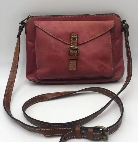 Patricia Nash Avellino Faded Rose Distressed Leather Crossbody Bag Purse READ