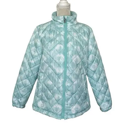 ZeroXposur Quilted Puffer Jacket Women’s Size XL Mint White Water Wind Resistant